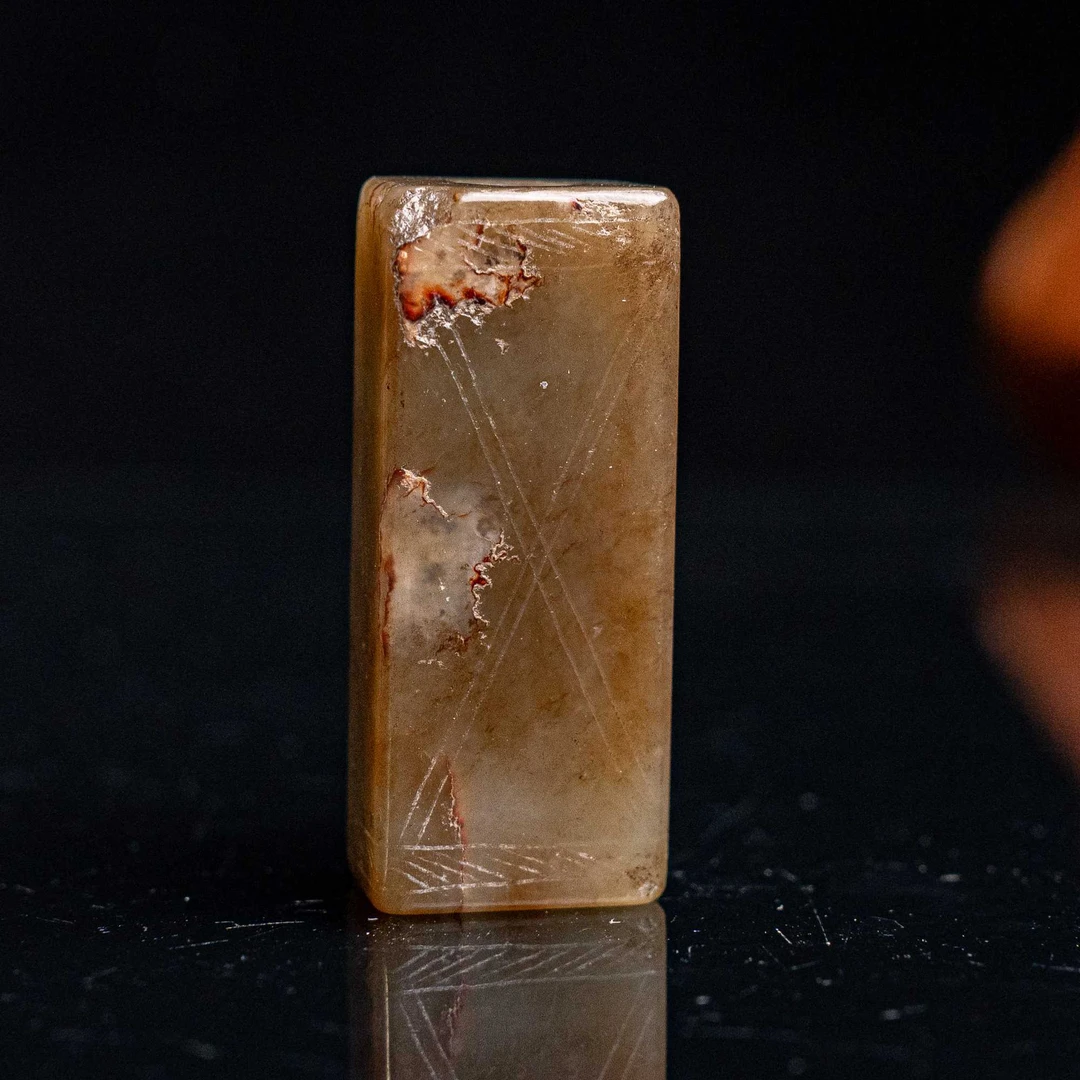 111明代和田玉刻纹玉珒1365