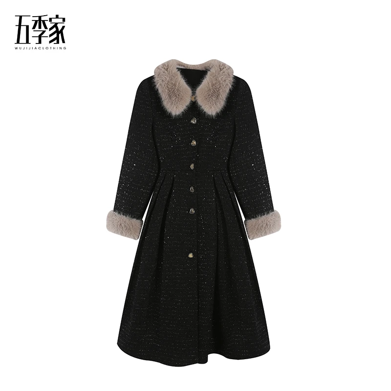 秋冬显瘦气质时髦小香风轻奢百搭黑色羽绒服连衣裙【婷婷】ZL39732