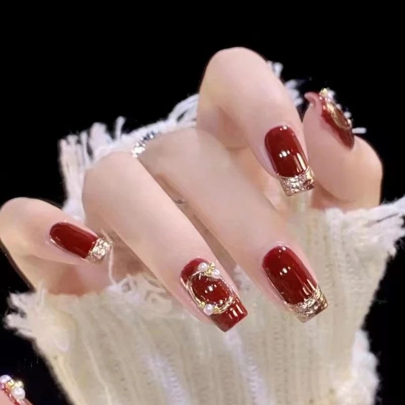 nails新款热卖穿戴假指甲 指甲免刻磨半贴美甲 果冻胶粘性升级