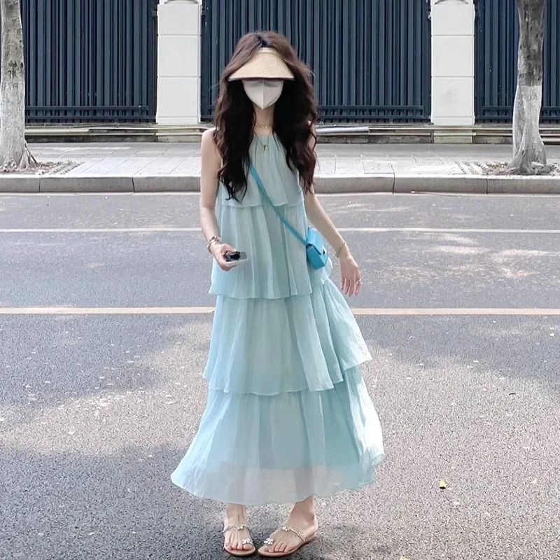 女童连衣裙2025新款女大童夏季波西米亚吊带裙儿童女装夏装度假裙