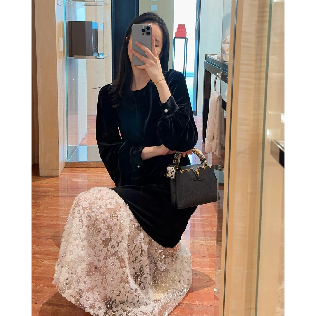 Zwinnie/詹维尼【美钻 高级定制工艺拼接连衣裙】连衣裙 GRE202357