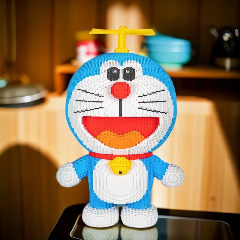 嗨彩拼正版经典竹蜻蜓哆啦系列益串联颗粒成人拼装积木拼搭玩具