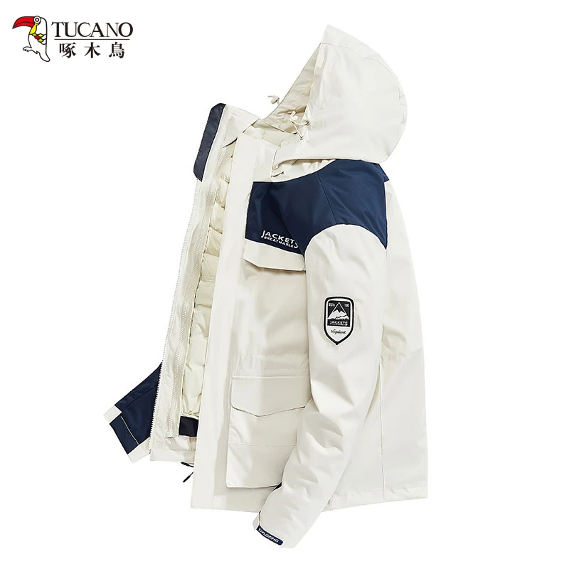 TUCANO/啄木鳥冲锋衣羽绒服男三合一两件套可拆卸内胆 团购定制