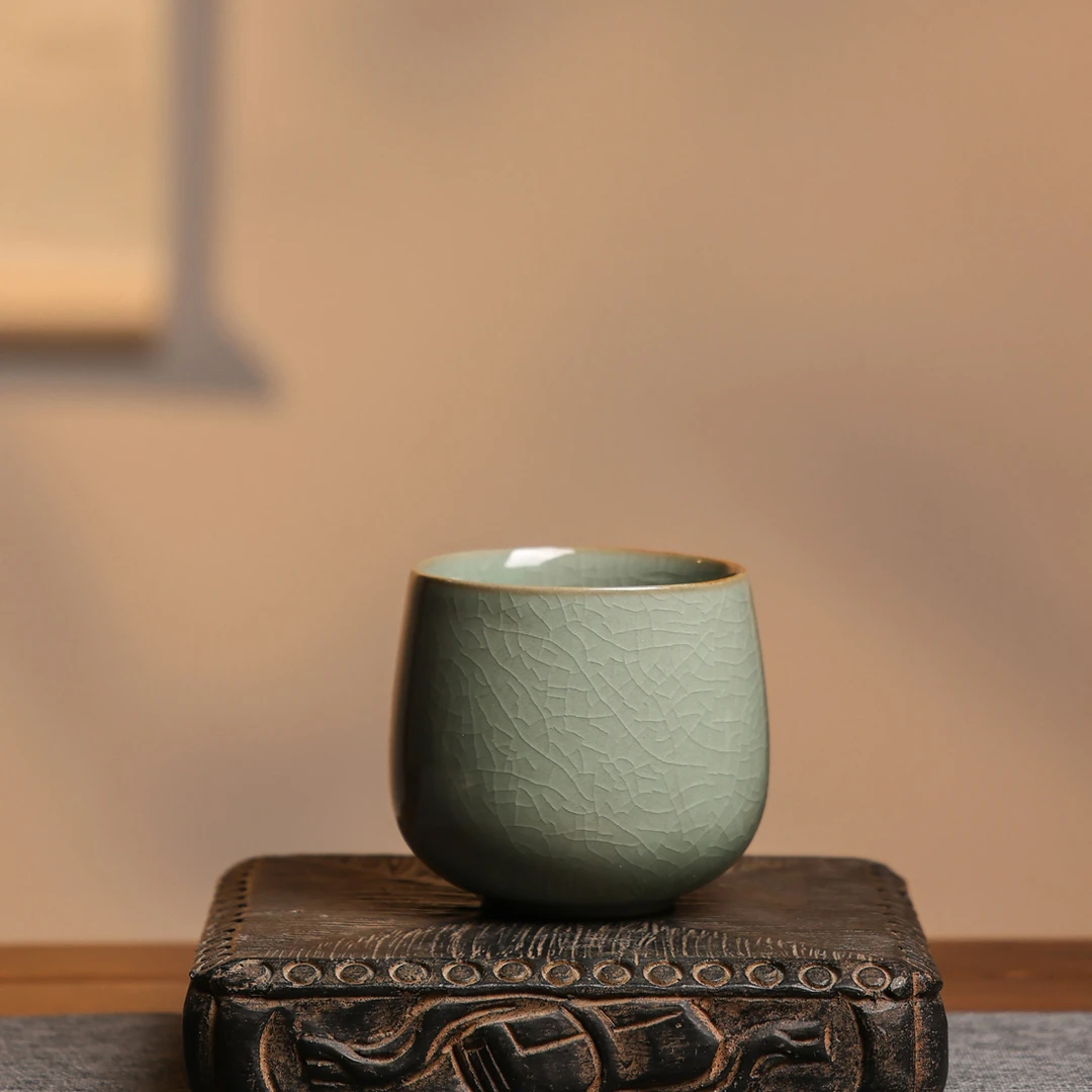 青瓷茶杯套装多样釉色大号茶具茶杯家用陶瓷主人杯禅定杯罗汉杯