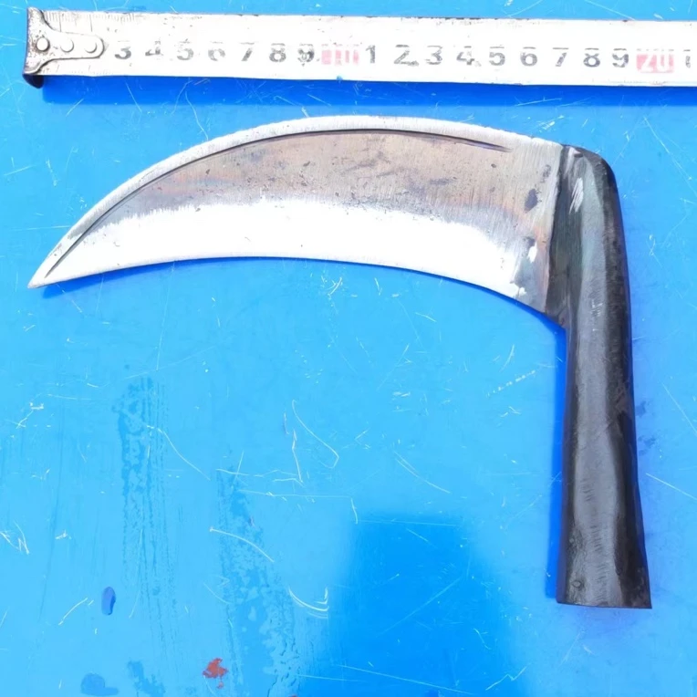 夹钢锻打7字割草镰锋利耐用