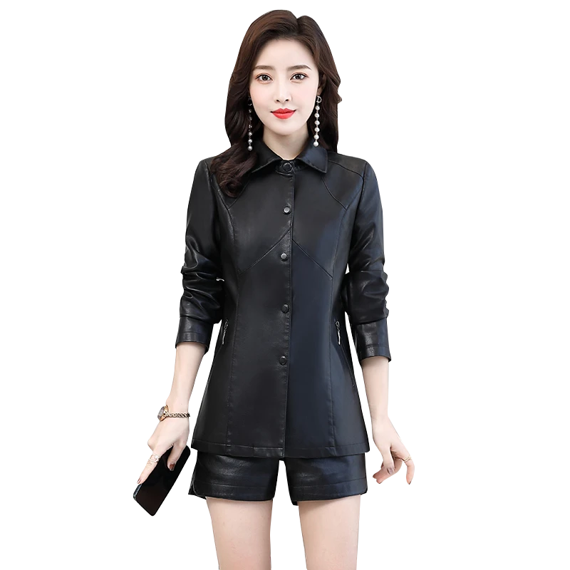 小皮衣女短款2025新款时尚修身海宁机车皮夹克真皮外套2166-1