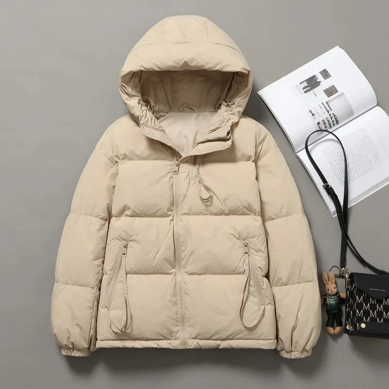 小羽绒服女短款2023冬季新款韩版宽松大码羽绒服连帽时尚小个