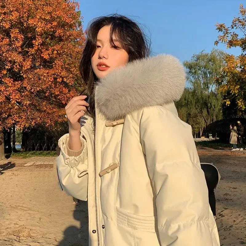 过膝中长款白灵儿羽绒羽绒服女2023年新款爆款时尚韩版设计