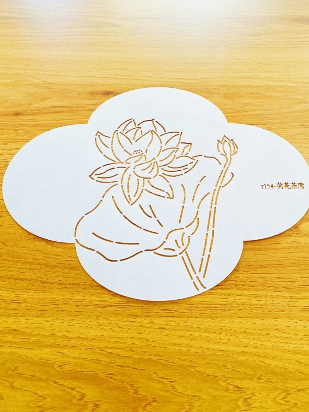 荷花模板海棠形状30*20镂空刺子绣模板