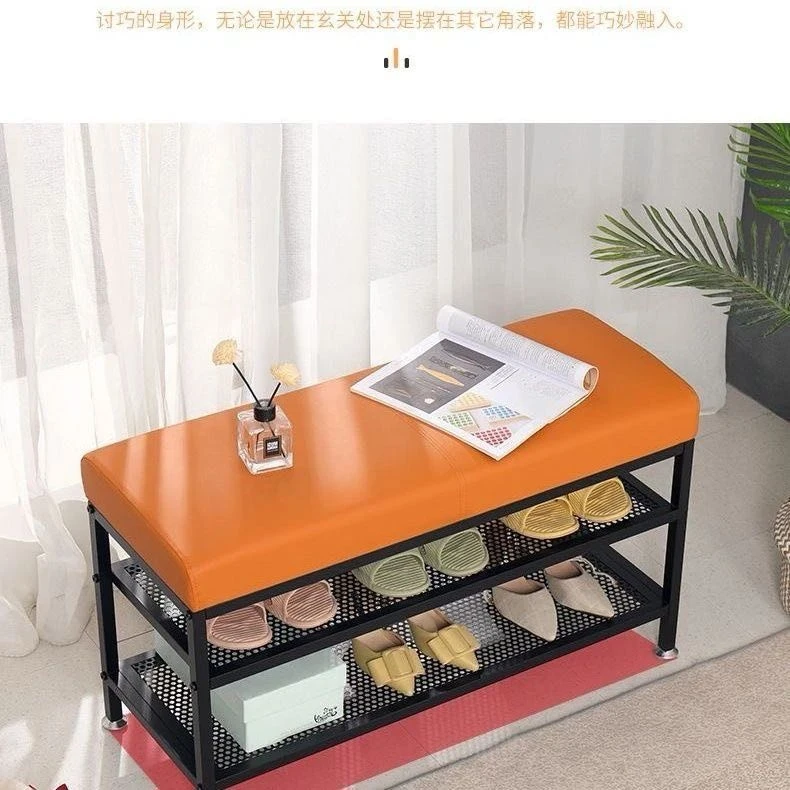 【新疆包邮】换鞋凳客厅储物穿鞋凳家用简约玄关简易双层长条床尾