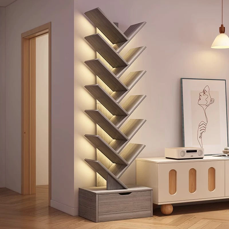 新疆包邮简易树形小书架落地置物架家用书柜客厅收纳架多层创意卧