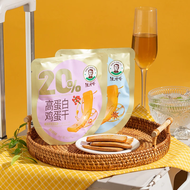 【55克官营店】新品休闲鸡蛋干90g*1袋开袋即食营养嫩滑香辣新鲜