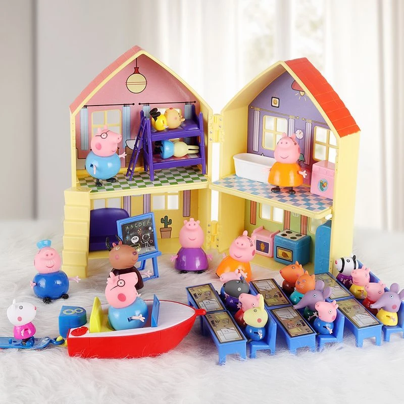 儿童小猪佩奇的玩具女孩过家家人物公仔四口套装佩琪全套一家六口