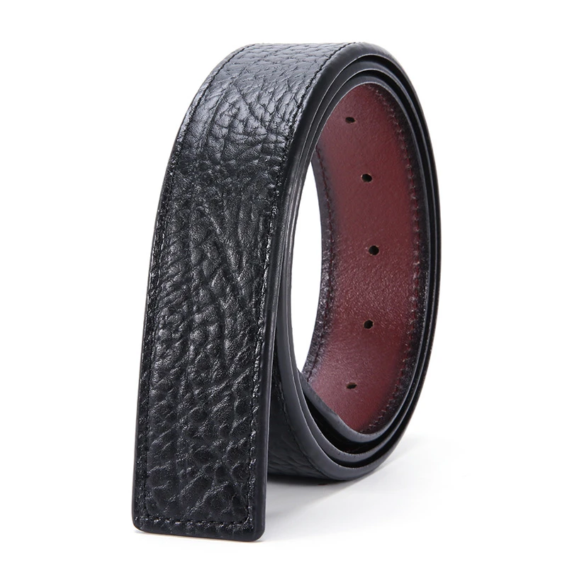 皮带男款真皮腰带男士真牛皮高档时尚商务真皮皮带平滑扣内扣裤带