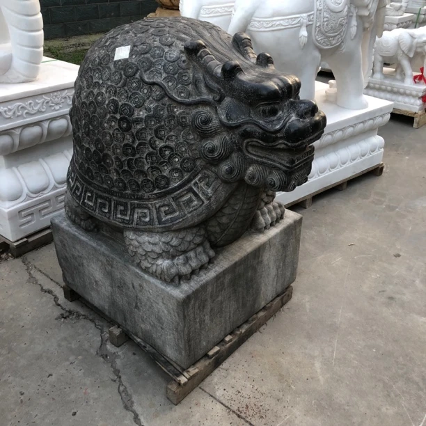 龙龟2个青石材质摆件 传统雕刻 非遗复古工艺      吸水