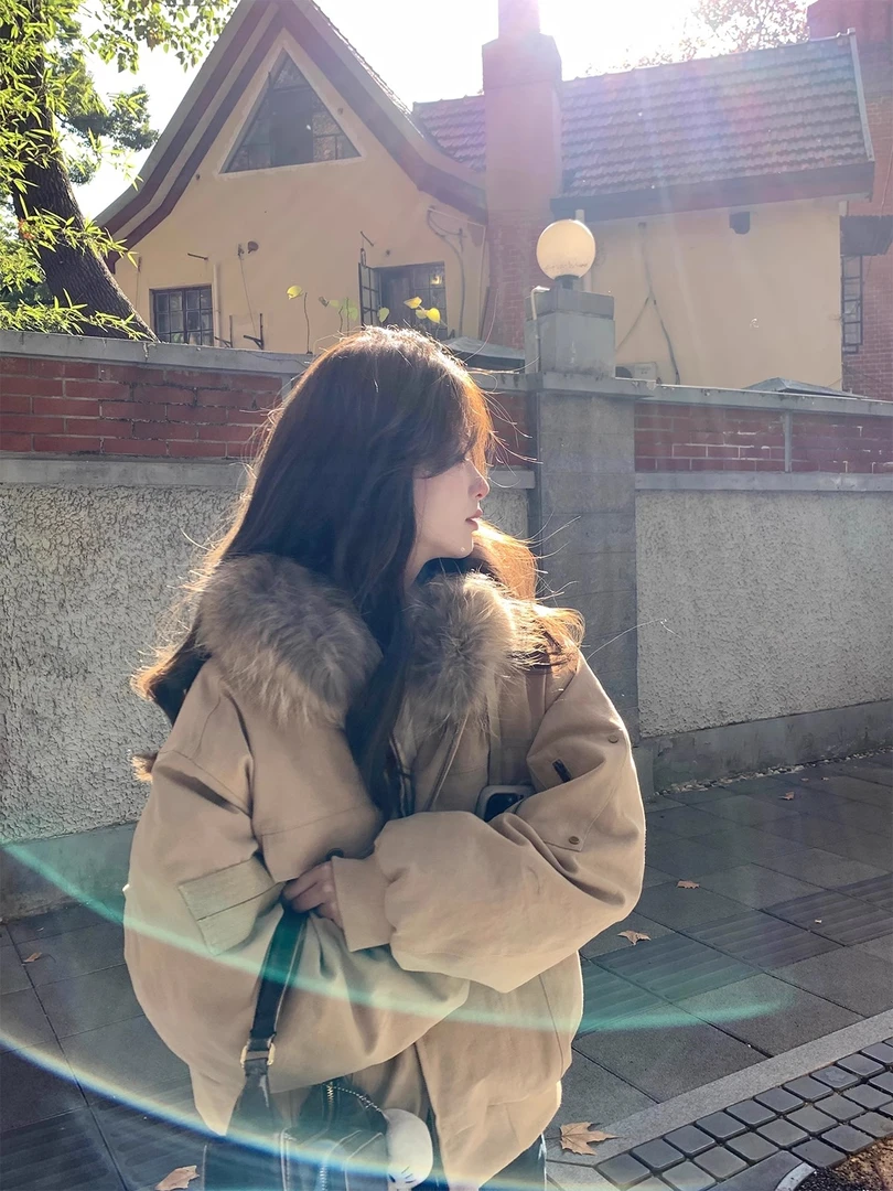 Zzhen【挪威热可可】貉子毛大毛领羽绒派克服厚外套TTX1118-DWT1100