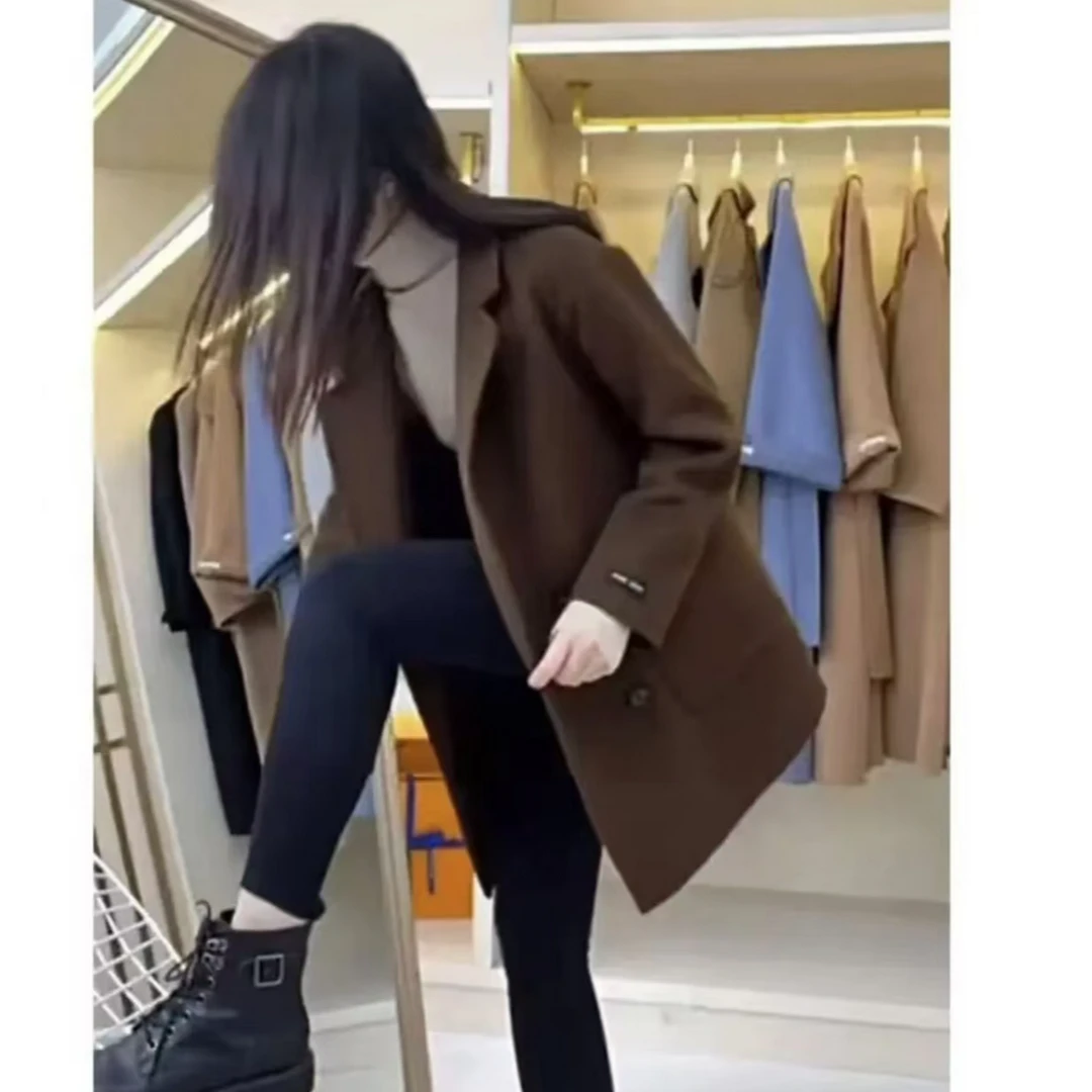 2233双面洋气毛呢大衣显瘦气质网红短款时尚百搭双面秋冬宽松韩版