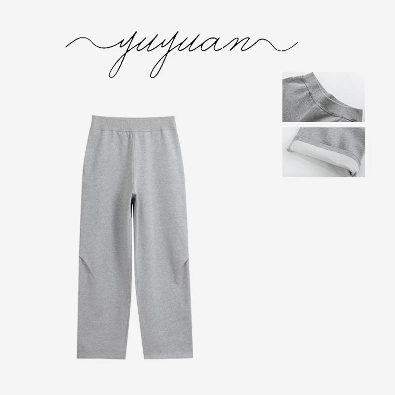 【媛宝】“不受约束的慵懒”超显腿长女士冬季加绒直筒阔腿裤-MK30100