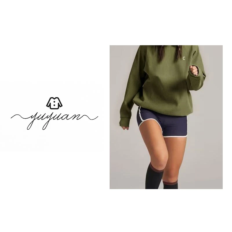 【媛宝】“华夫格原版”版型巨正！超显瘦抽绳圆领卫衣-MS3056