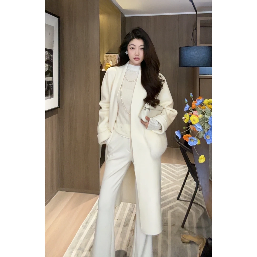 【N·COU】24秋新款【人生C位】温柔气质双面呢外套含腰带DY31281