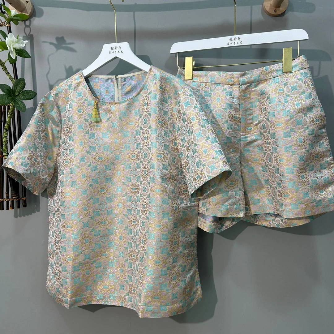 （已开价）桑蚕丝苏州织锦新中式国风套装