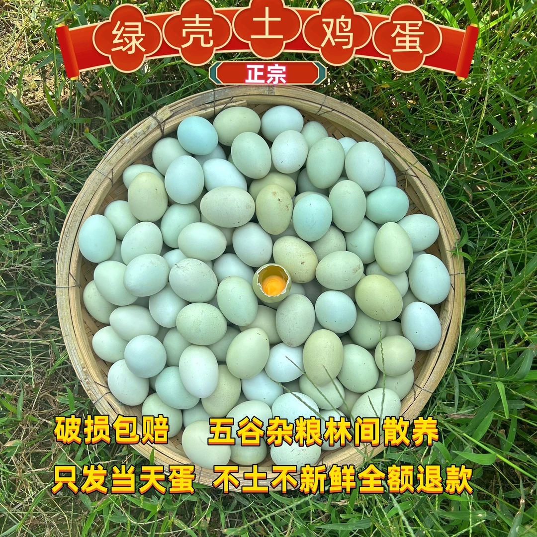 【绿壳】单枚42g左右 农家散养土鸡蛋 农村柴鸡蛋破损包赔 草鸡绵密