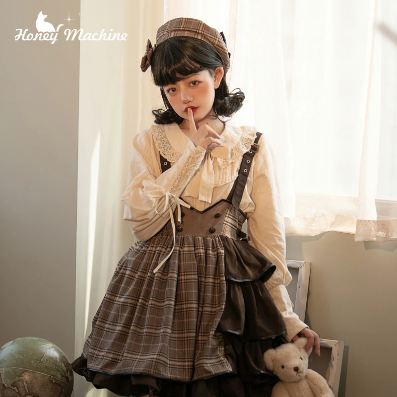 【现货】甜心贩售机香草拿铁Lolita羊腿袖衬衫内搭复古优雅感