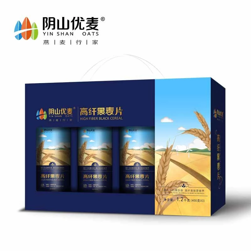 阴山优麦高纤黑麦片礼盒