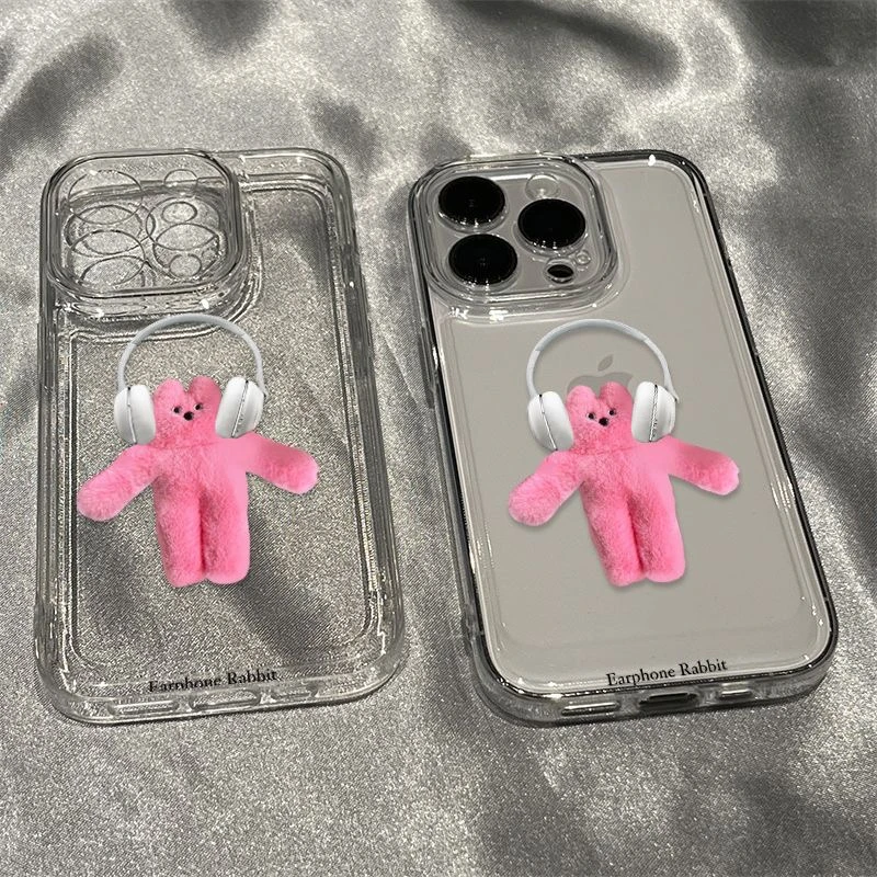 粉色小人适用iPhone14promax/15手机壳13女12华为/小米/oppo/vivo