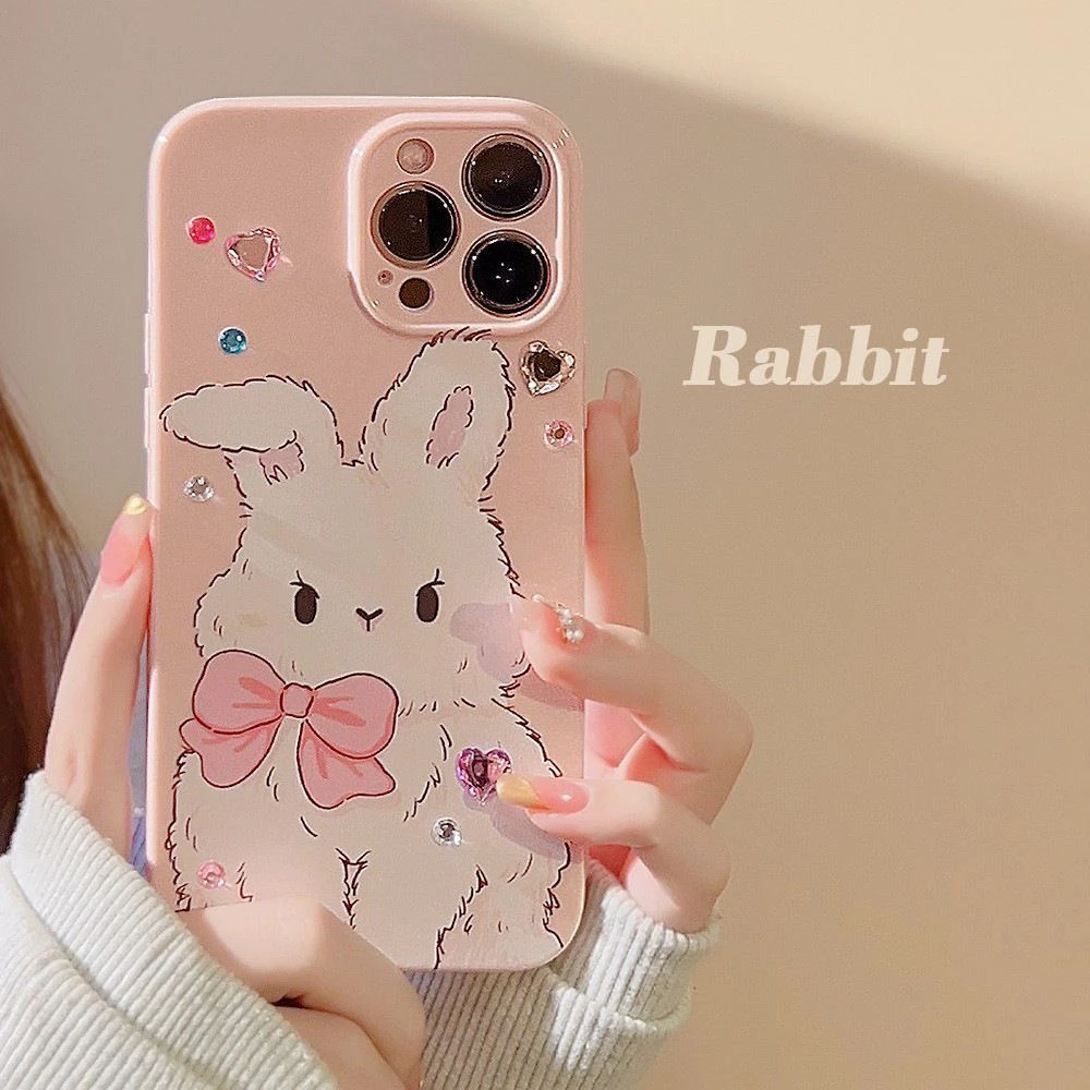 可爱兔兔适用iPhone14promax/15手机壳13女12华为/小米/oppo/vivo