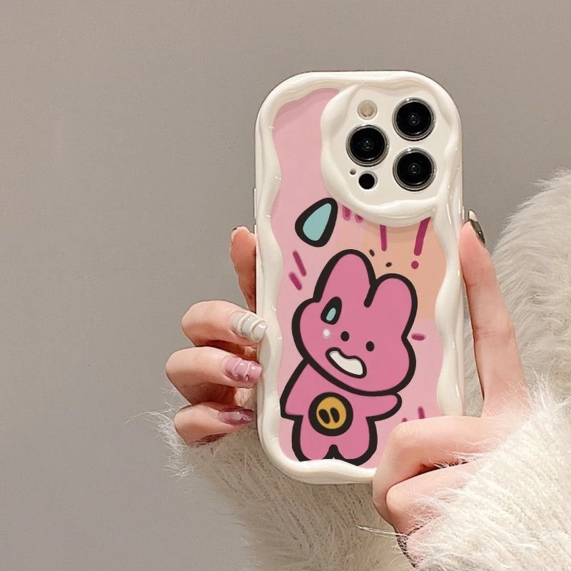 惊吓粉兔适用iPhone14promax/15手机壳13女12华为/小米/oppo/vivo