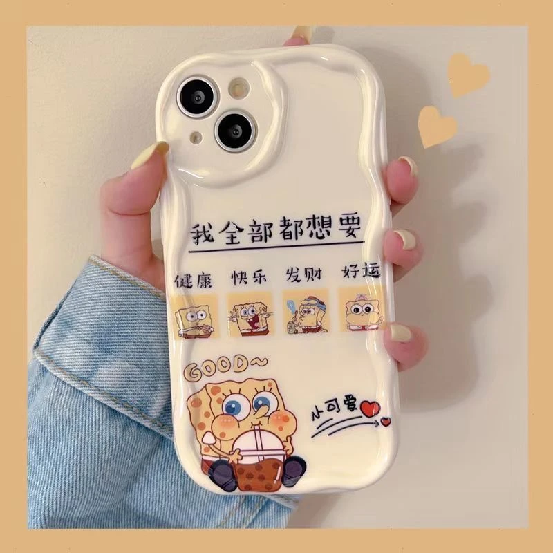 发财海绵适用iPhone14promax/15手机壳13女12华为/小米/oppo/vivo