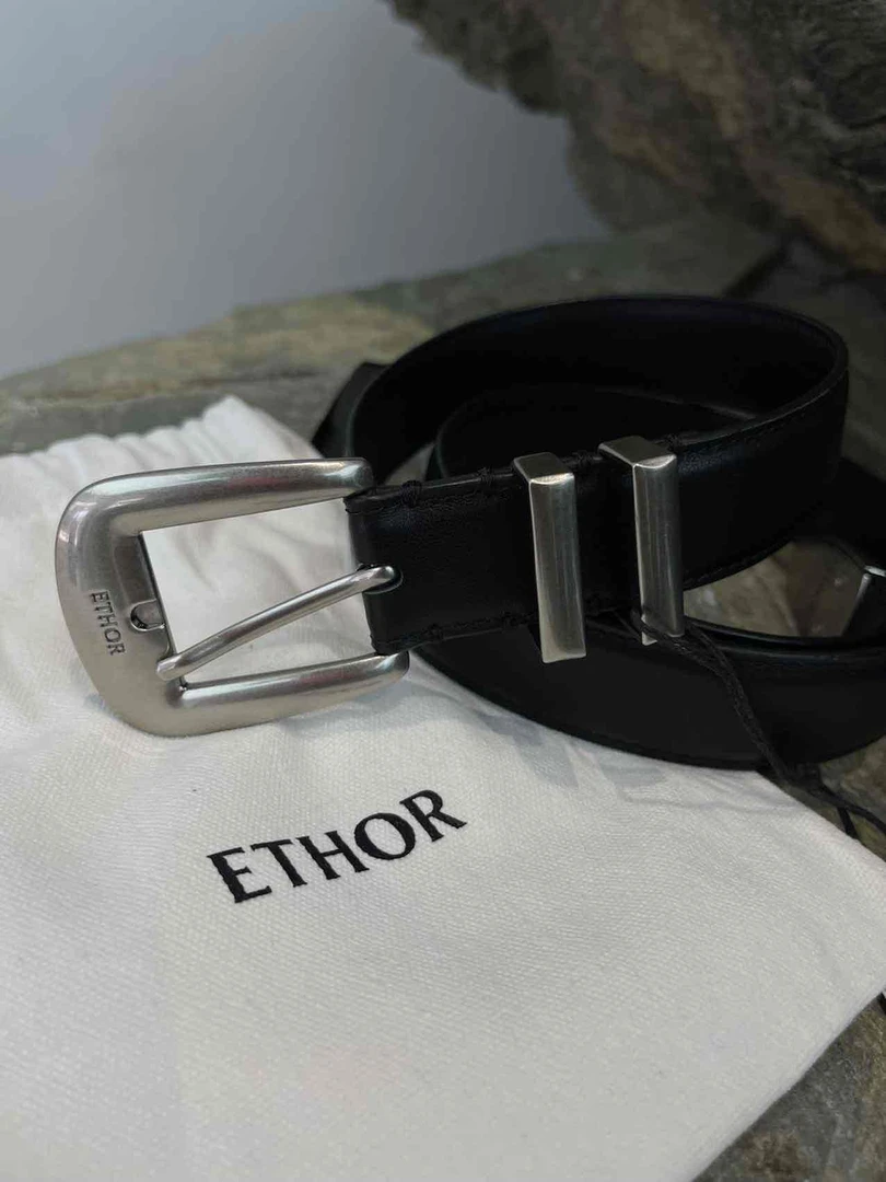 【ETHOR】24FW-023BE双面带扣潮流时尚黑色复古简约经典皮带