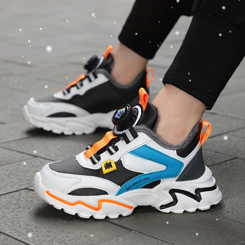 ABC IM男童鞋子秋冬季保暖儿童棉鞋加绒加厚男孩运动鞋6-12岁潮款