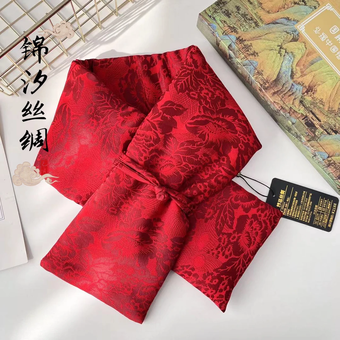 【十个色】香云蜀锦新中式秋冬女士中国红围脖保暖加厚护颈国风围脖
