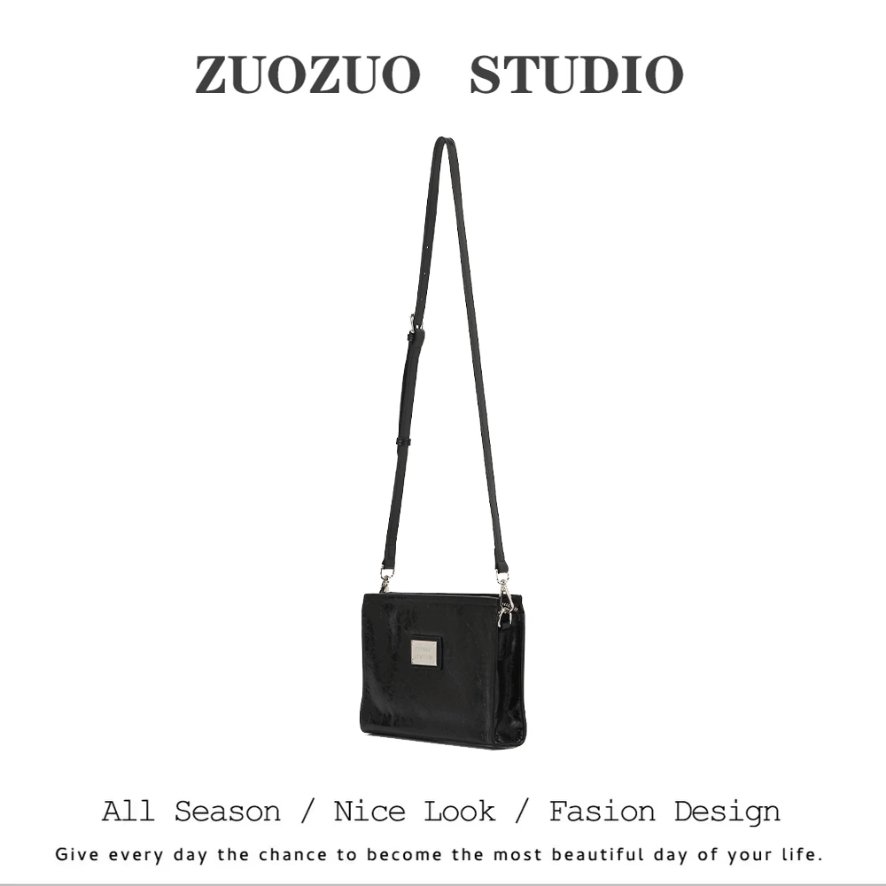 【ZUOZUO】时尚单肩手拿亮皮真皮包M012