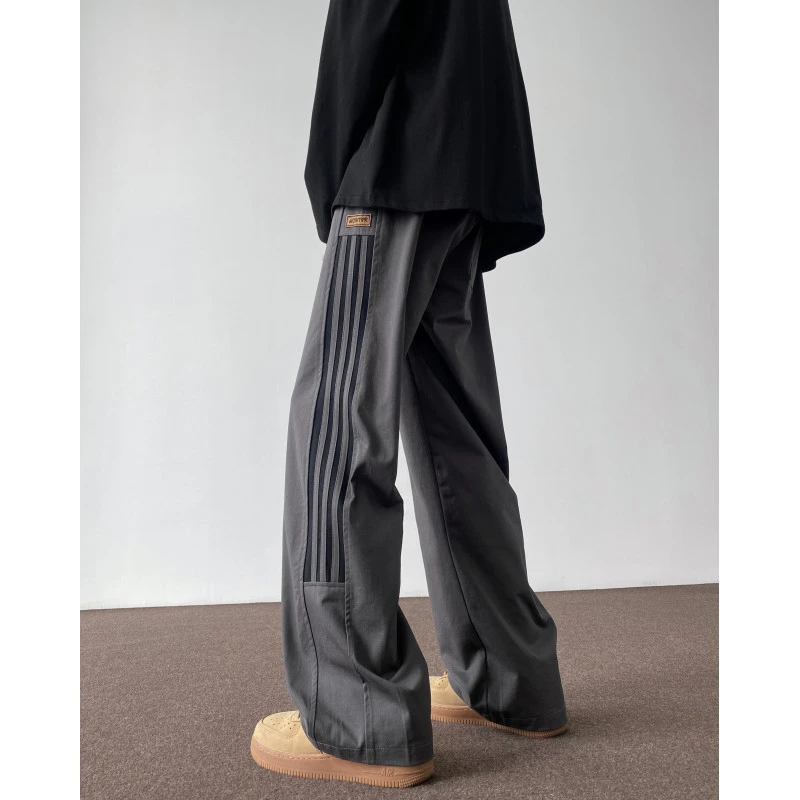 三条杠休闲长裤男款春夏季2024新款美式高街百搭运动裤宽松直筒裤