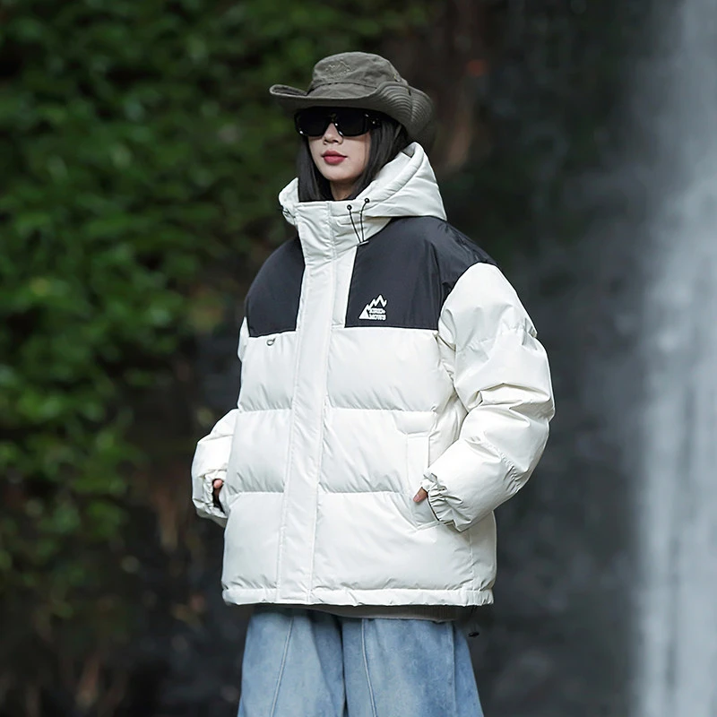 连帽棉服男冬季美式潮牌加厚棉衣宽松休闲户外防风防水面包服外套