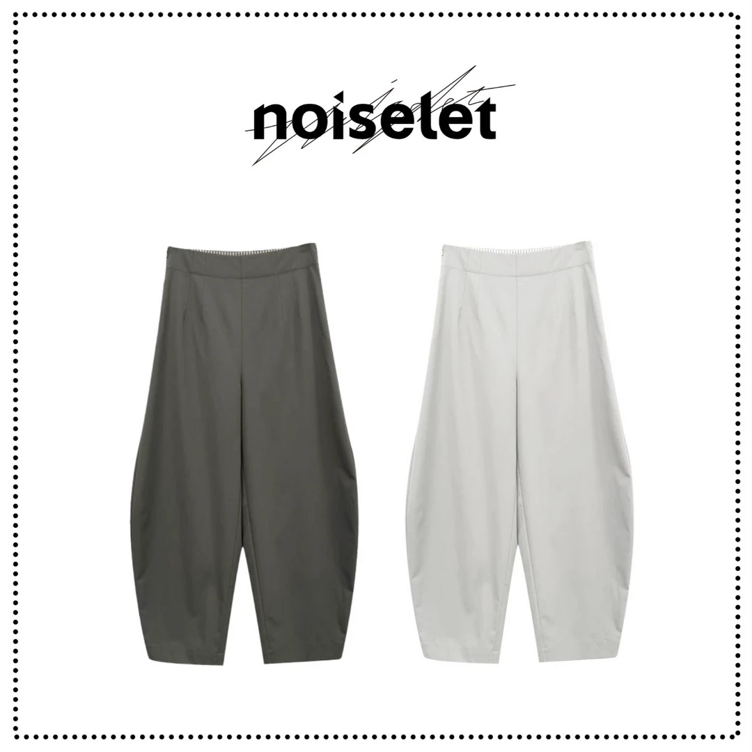 noiselet极简主义无腰头弧形弯刀瘦瘦裤 N900