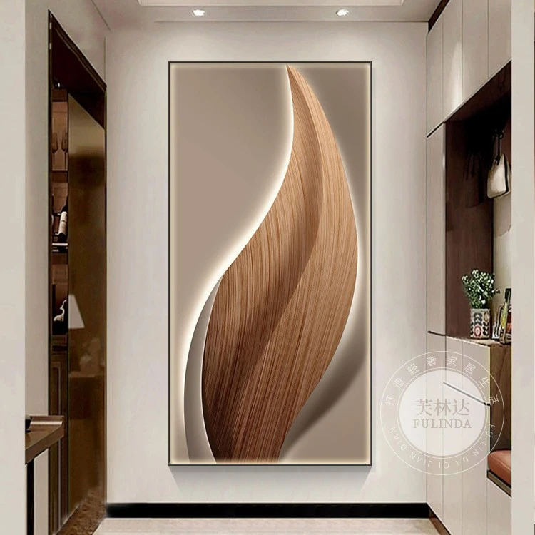 现代轻奢玄关装饰画高档艺术正对入户门走廊过道进门迎面墙壁挂画