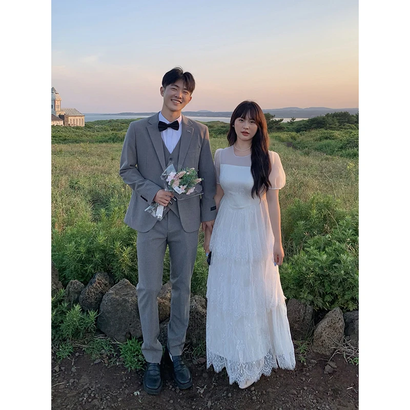 KMZY/KMZY山_山【一见倾心】微胖mm韩版氛围感温柔轻婚纱裙长款裙子