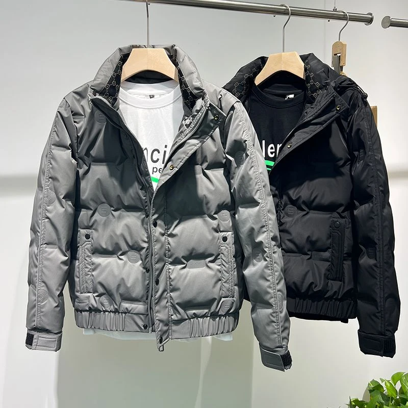 雅鹿羽绒服男冬季潮流短款防寒服冬装连帽鸭绒工装外套加厚保暖可