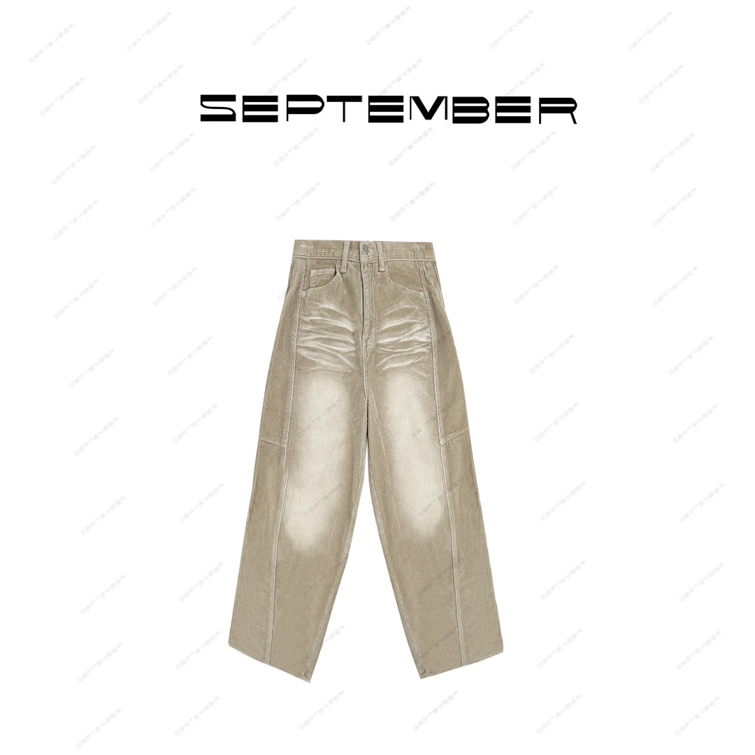 2024 A/W SEP.“无从定义”磨白灯芯绒洗水弯刀长裤 4043