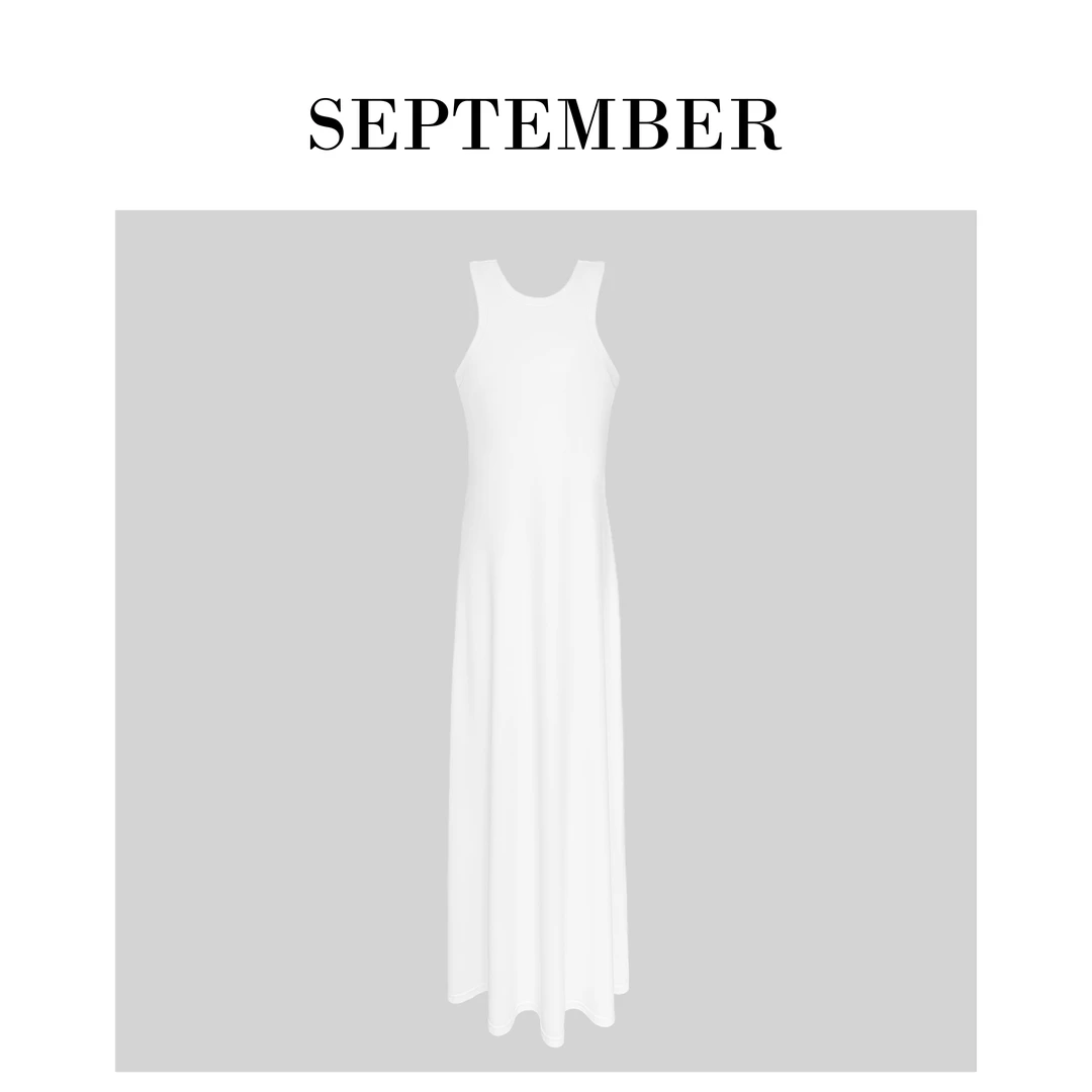 2024春夏SEP.白色收腰露肩长裙3313 清完1