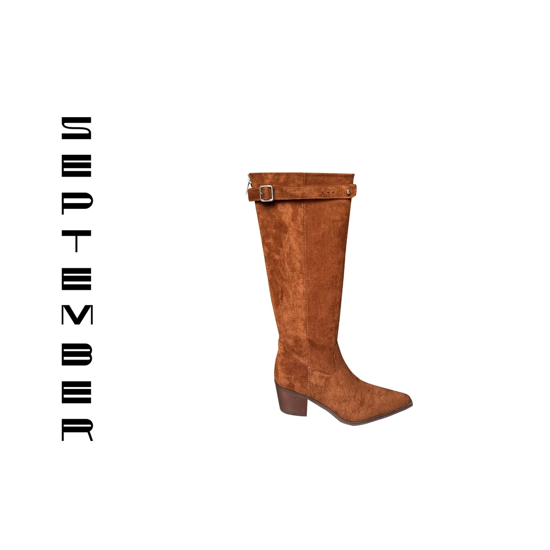 2024 早秋 SEP.【遂心修饰】大筒围中高筒尖头靴 3653销2