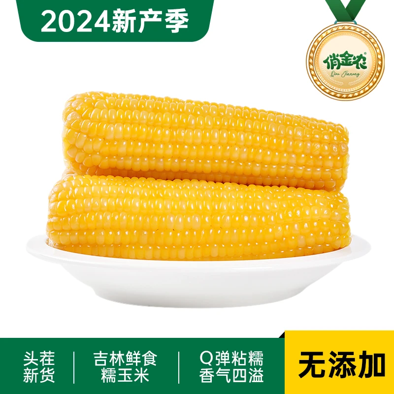俏金农2024年东北新鲜甜粘黄糯玉米真空包装280g*10支