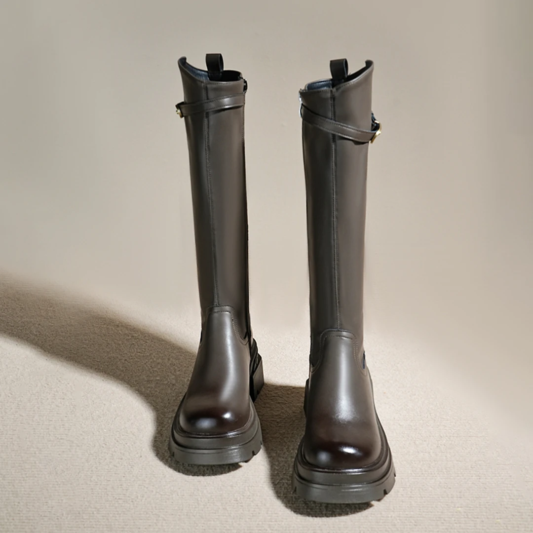 保暖搭子长筒靴24新款冬显瘦增高厚底高筒长靴骑士靴子时尚LD2068