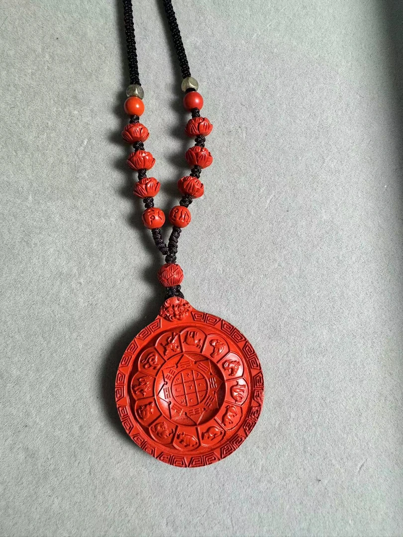 天然辰砂天然辰砂朱砂红砂吊坠九宫八卦