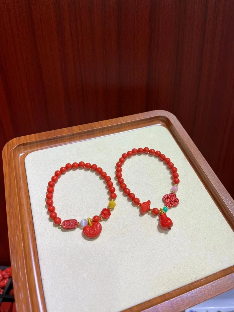 天然辰砂天然辰砂朱砂红砂手串