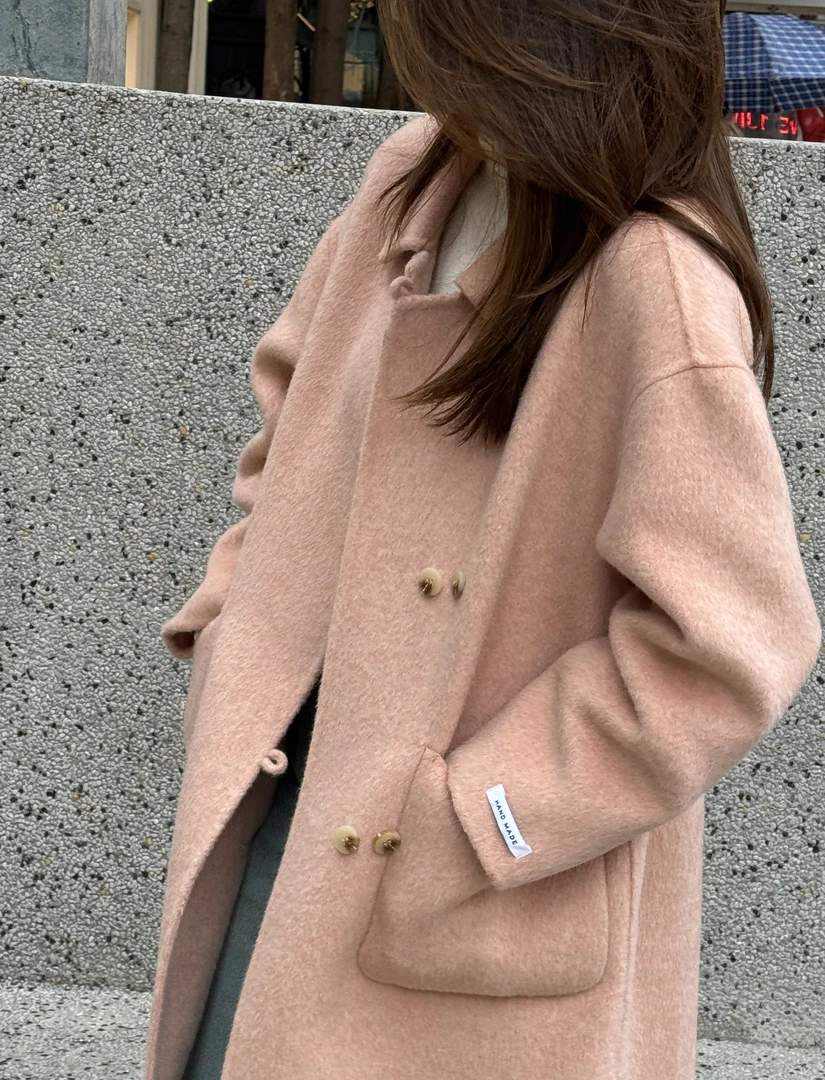 《升级款 高品质 绵羊毛大衣》韩版加厚双面绵羊毛大衣